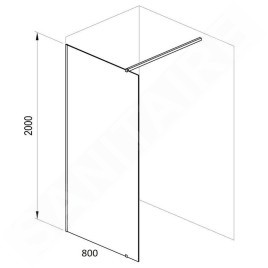 Ravak Walk-In - Paroi de douche Walk-in Wall, 800x2000 mm, blanc/verre clair GW9W40E00Z1
