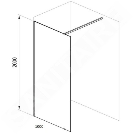 Ravak Walk-In - Paroi de douche Walk-In Wall 100, 1000x2000 mm, blanc/verre clair GW9WA0E00Z1