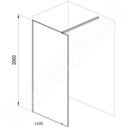 Ravak Walk-In - Paroi de douche à l'italienne, 1100x2000 mm, blanc/verre clair GW9WD0E00Z1