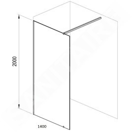 Ravak Walk-In - Paroi de douche Walk-In Wall 140, 1400x2000 mm, blanc/verre clair GW9WM0E00Z1