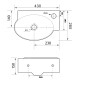 Sapho Small - Lave-main Ribera 430x285 mm, avec trop-plein, trou pour robinet à droite, blanc AR497