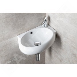 Sapho Small - Lave-main Ribera 430x285 mm, avec trop-plein, trou pour robinet à droite, blanc AR497