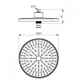 Ideal Standard ALU+ - Douche de tête, diamètre 26 cm, chrome BD581AA