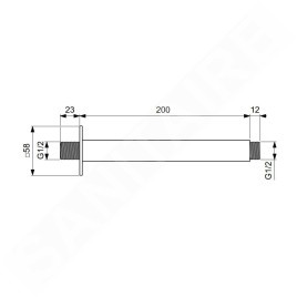 Ideal Standard Idealrain - Bras de douche de plafond, 20 cm, chrome BD646AA