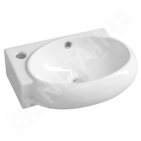 Sapho Small - Lave-main Ribera 430x285 mm, avec trop-plein, trou pour robinet à gauche, blanc AR498