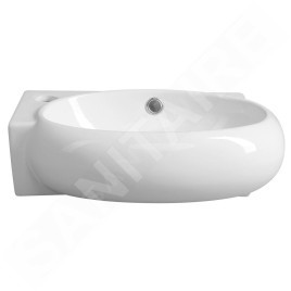 Sapho Small - Lave-main Ribera 430x285 mm, avec trop-plein, trou pour robinet à gauche, blanc AR498