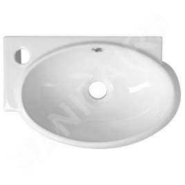 Sapho Small - Lave-main Ribera 430x285 mm, avec trop-plein, trou pour robinet à gauche, blanc AR498