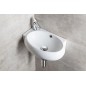 Sapho Small - Lave-main Ribera 430x285 mm, avec trop-plein, trou pour robinet à gauche, blanc AR498