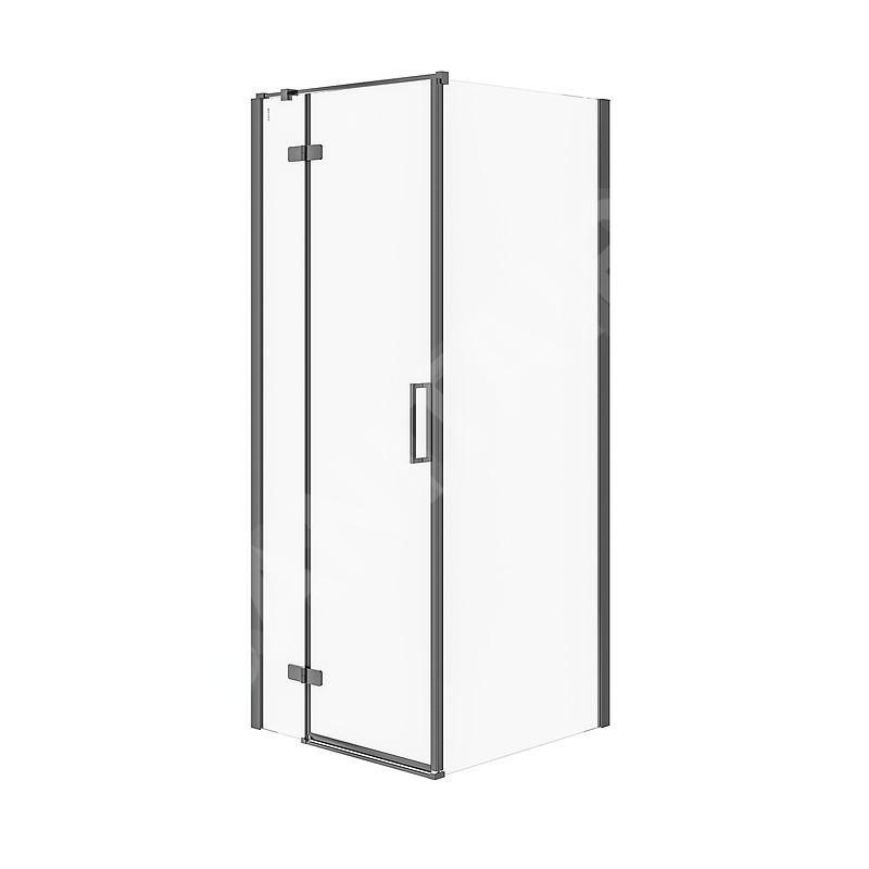 Cersanit Jota - Cabine de douche 80x80 cm, gauche, noir/verre clair S160-007