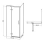 Cersanit Jota - Cabine de douche 80x80 cm, gauche, noir/verre clair S160-007