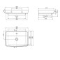 Aqualine Céramique - Lavabo 500x400 mm, avec trop-plein, trou pour robinet, blanc TU0350 Aqualine Céramique - Lavabo 500x400 mm, avec trop-plein, trou pour robinet, blanc TU0350