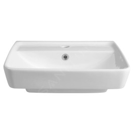 Aqualine Céramique - Lavabo 500x400 mm, avec trop-plein, trou pour robinet, blanc TU0350