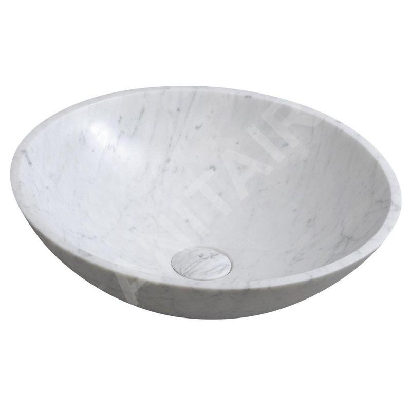 Sapho Blok - Vasque, diamètre 420 mm, sans trop-plein, carrare 2401-42 Sapho Blok - Vasque, diamètre 420 mm, sans trop-plein, carrare 2401-42