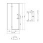Cersanit Larga - Porte de douche 120x195 cm, gauche, chrome/verre clair S932-122