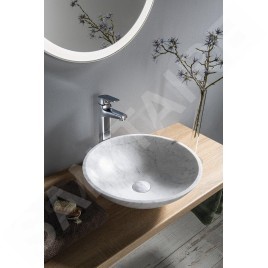 Sapho Blok - Vasque, diamètre 420 mm, sans trop-plein, carrare 2401-42