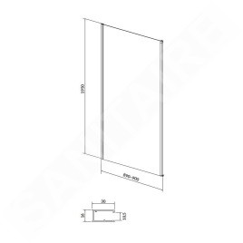 Cersanit Larga - Paroi de douche 90 cm, chrome/verre clair S932-132