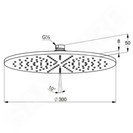 Kludi A-Qa - Douche de tête, diamètre 30 cm, or brossé 64330N0-00