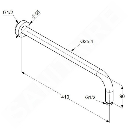 Kludi A-Qa - Bras de douche, 41 cm, or brossé 66514N0-00