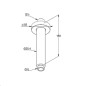 Kludi A-Qa - Bras de douche de plafond, 15 cm, or brossé 66515N0-00
