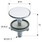 Sapho Accessoires - Bouchon de lavabo, diamètre 50 mm, chrome 5350C Sapho Accessoires - Bouchon de lavabo, diamètre 50 mm, chrome 5350C