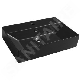 Sapho Isvea - Lavabo Sistema, 600x420 mm, avec trop-plein, trou pour robinet, noir mat 10SF50060-2N