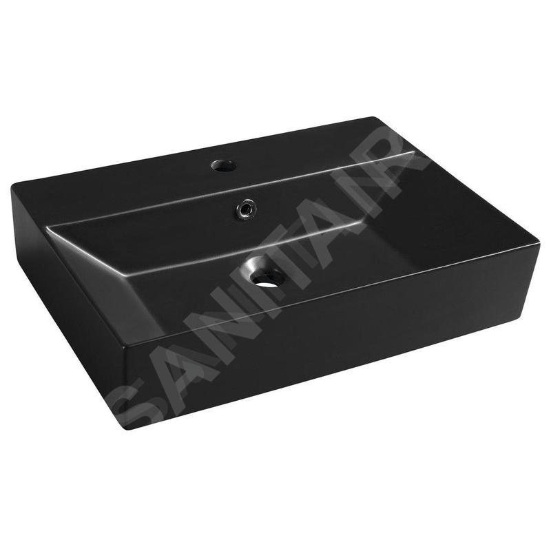 Sapho Isvea - Lavabo Sistema, 600x420 mm, avec trop-plein, trou pour robinet, noir mat 10SF50060-2N Sapho Isvea - Lavabo Sistema, 600x420 mm, avec trop-plein, trou pour robinet, noir mat 10SF50060-2N