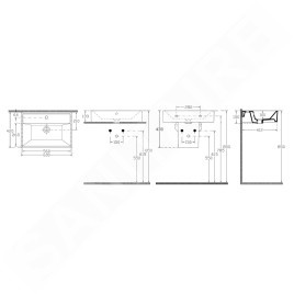 Sapho Isvea - Lavabo Sistema, 600x420 mm, avec trop-plein, trou pour robinet, noir mat 10SF50060-2N