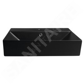 Sapho Isvea - Lavabo Sistema, 600x420 mm, avec trop-plein, trou pour robinet, noir mat 10SF50060-2N