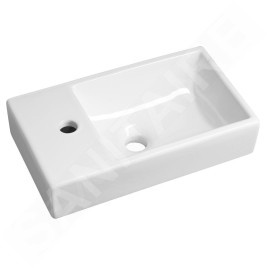 Sapho Small - Lave-mains Minos 450x260 cm, sans trop-plein, trou pour robinetterie à gauche, blanc 4757