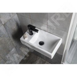Sapho Small - Lave-mains Minos 450x260 cm, sans trop-plein, trou pour robinetterie à gauche, blanc 4757