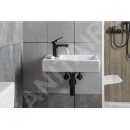 Sapho Small - Lave-mains Minos 450x260 cm, sans trop-plein, trou pour robinetterie à gauche, blanc 4757