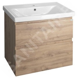 Aqualine Sava - Lavabo 700x460 mm, avec trop-plein, trou pour robinet, blanc 2070