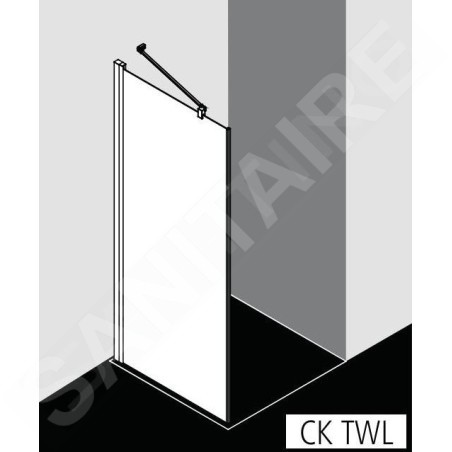 Kermi CADA XS - Paroi de douche TWL, 100x200 cm, gauche, argent brillant/verre transparent CKTWL10020VPK