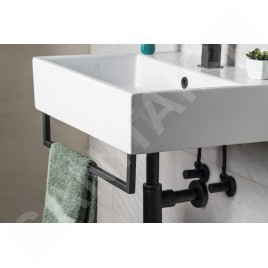 Sapho Accessoires - Porte-serviettes frontal pour lavabo, 460 mm, noir mat HG460