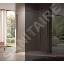 Kermi NICA - Paroi de douche TWL, 83x200 cm, gauche, argent brillant/verre transparent NITWL08320VPK