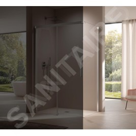 Kermi NICA - Paroi de douche TWR, 78x200 cm, droite, argent brillant/verre transparent NITWR07820VPK