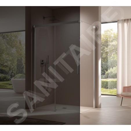 Kermi NICA - Paroi de douche TWR, 78x200 cm, droite, argent brillant/verre transparent NITWR07820VPK