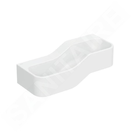 Geberit Bambini - Double-lavabo pour enfants, 90x39 cm, à gauche, sans trop-plein, sans trou pour robinetterie, blanc alpin