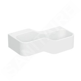 Geberit Bambini - Double-lavabo pour enfants, 90x39 cm, à droite, sans trop-plein, sans trou pour robinetterie, blanc alpin