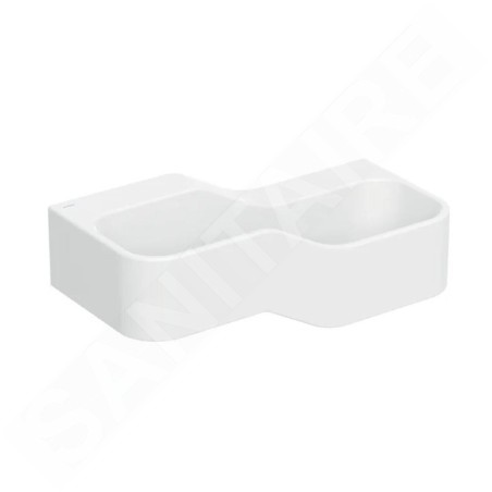 Geberit Bambini - Double-lavabo pour enfants, 90x39 cm, à droite, sans trop-plein, sans trou pour robinetterie, blanc alpin
