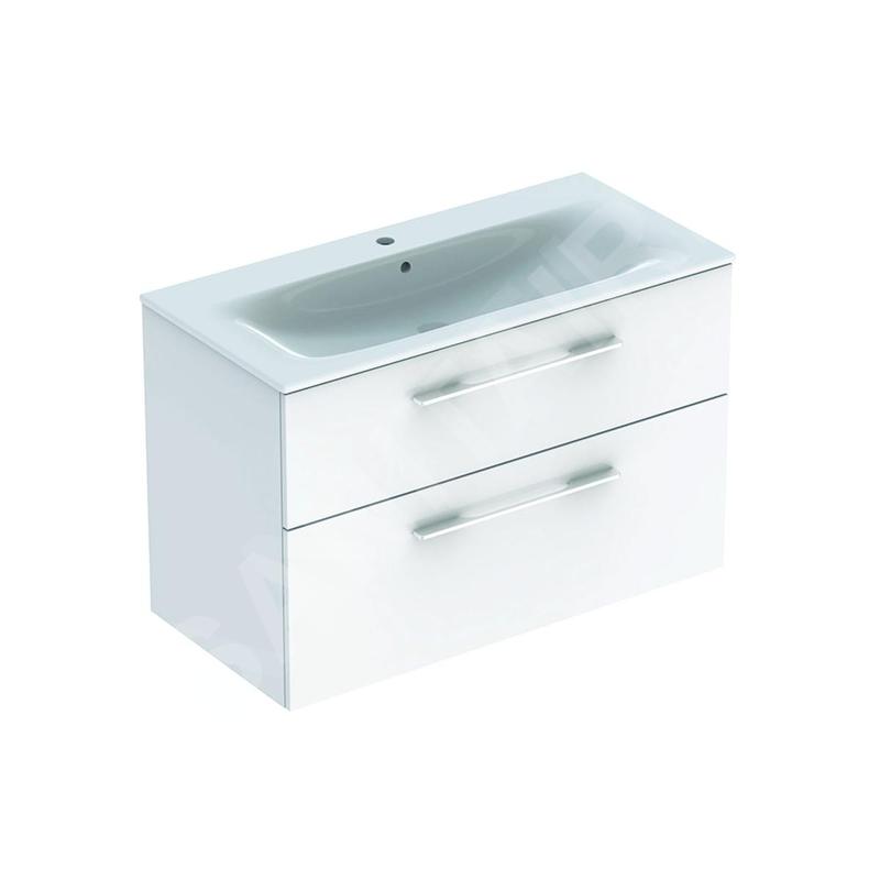 Geberit Selnova Square - Meuble-vasque 635x988x480 mm, avec vasque, 2 tiroirs, blanc brillant 501.244.00.1 Geberit Selnova Square - Meuble-vasque 635x988x480 mm, avec vasque, 2 tiroirs, blanc brillant 501.244.00.1