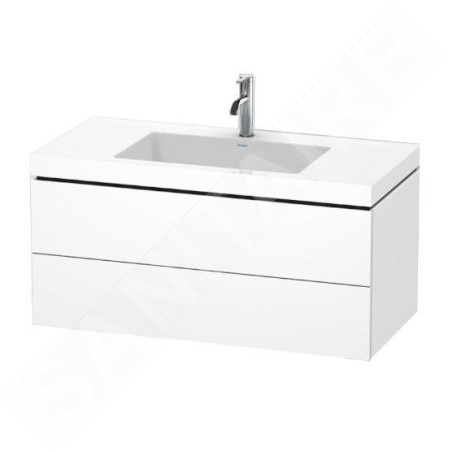 Duravit L-Cube - Meuble avec lavabo 500x1000x480 mm, 2 tiroirs, blanc mat LC6928O1818
