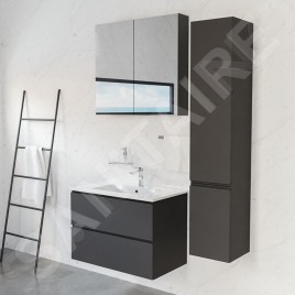kielle Oudee - Meuble avec lavabo, 80x55x46 cm, 2 tiroirs, noir mat 50002S84