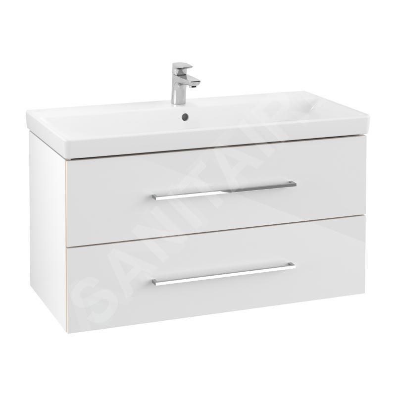 Villeroy & Boch Avento - Meuble-vasque, 980x514x452 mm, 2 tiroirs, Crystal White A89200B4 Villeroy & Boch Avento - Meuble-vasque, 980x514x452 mm, 2 tiroirs, Crystal White A89200B4