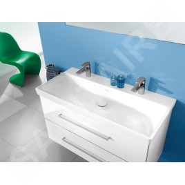 Villeroy & Boch Avento - Meuble-vasque, 980x514x452 mm, 2 tiroirs, Crystal White A89200B4