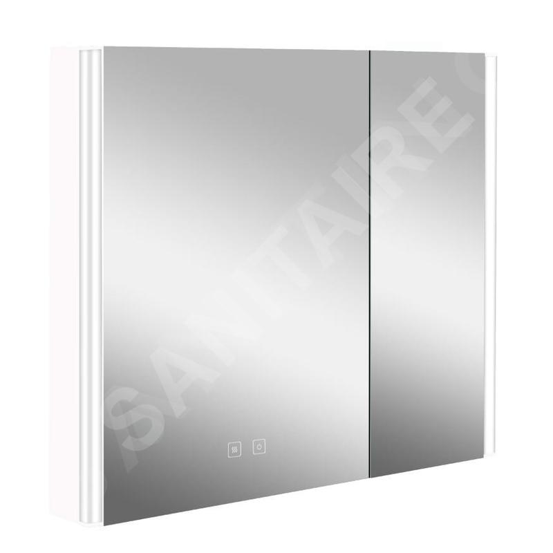 kielle Arkas I - Armoire à miroir avec éclairage LED, chauffage et port USB, 80x70x13 cm, blanc 50111810 kielle Arkas I - Armoire à miroir avec éclairage LED, chauffage et port USB, 80x70x13 cm, blanc 50111810