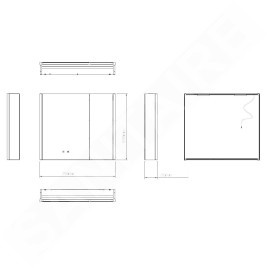 kielle Arkas I - Armoire à miroir avec éclairage LED, chauffage et port USB, 80x70x13 cm, blanc 50111810