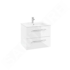 kielle Vega - Meuble avec lavabo, 60x50x46 cm,2 tiroirs, blanc brillant 50018S60