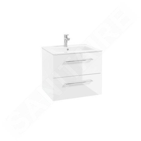 kielle Vega - Meuble avec lavabo, 60x50x46 cm,2 tiroirs, blanc brillant 50018S60