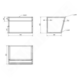 Sapho Ska - Support pour lavabo avec étagère, 600 mm, blanc mat SKA111